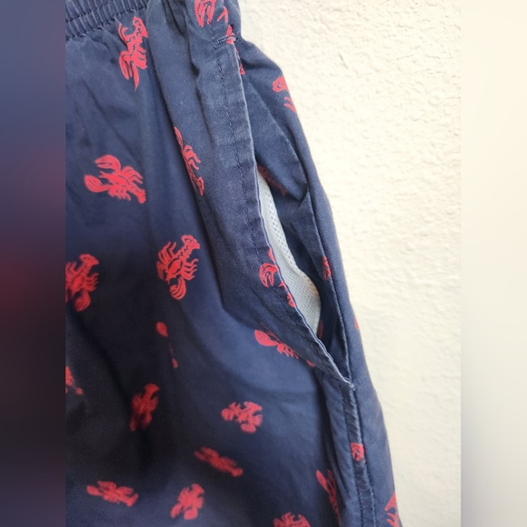 Polo by Ralph Lauren Red Lobster Print Navy Board Shorts Pockets Beach Medium‎ - Picture 4 of 8